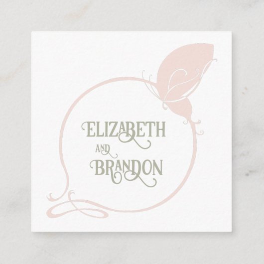 Art Nouveau Blush Butterfly Wedding Good Informatiekaartje (Achterkant)