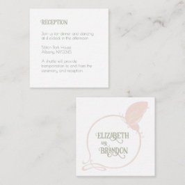 Art Nouveau Blush Butterfly Wedding Reception Informatiekaartje