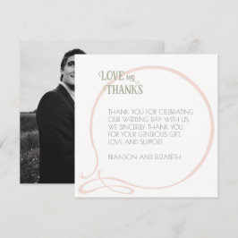 Art Nouveau  Blush Butterfly Weduwfoto Bedankkaart