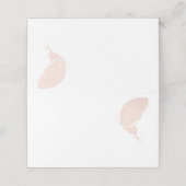 Art Nouveau  Blush Pink Butterfly Wedding Plaatskaartje (Buitenkant ongevouwen)