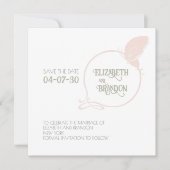 Art Nouveau Blush Pink Butterfly Wedding Save The Date (Voorkant)