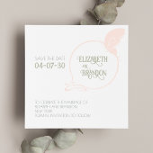Art Nouveau Blush Pink  Butterfly Wedding Save The Date