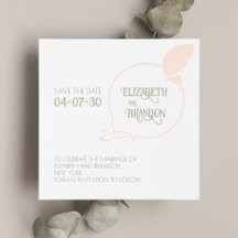 Art Nouveau Blush Pink  Butterfly Wedding