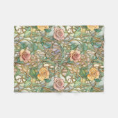 Art Nouveau blush roze rozen patroon Fleece Deken (Voorkant (Horizontaal))