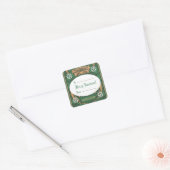 Art Nouveau Boeken (Kerst) Vierkante Sticker (Envelop)