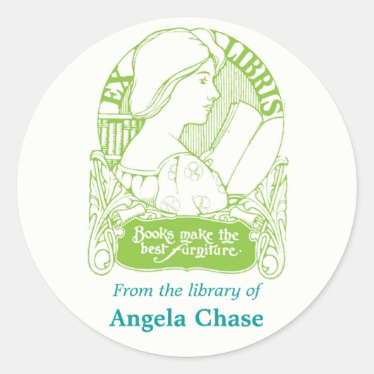 Art Nouveau Boekplaat Stickers (Voorkant)