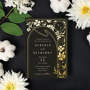 Art Nouveau Boog Folie Uitnodiging