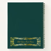 Art Nouveau Book Hoesje Botanical Motifs Gold Gree Notitieboek (Achterkant)