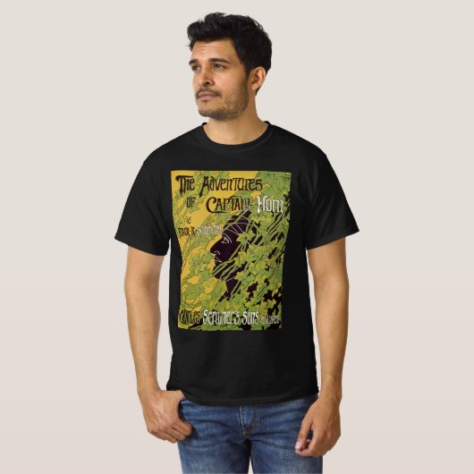  Art Nouveau Book, Kapitein Horn Adventures T-shirt (Voorkant volledig)