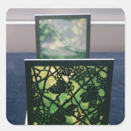 Art Nouveau bookends, Tiffany Studios, c.1894 Vierkante Sticker (Voorkant)