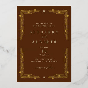 Art Nouveau Border Folie Uitnodiging