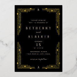 Art Nouveau Border Folie Uitnodiging