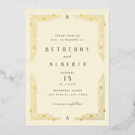 Art Nouveau Border Folie Uitnodiging