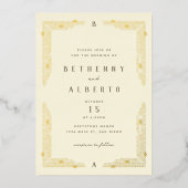 Art Nouveau Border Folie Uitnodiging (Voorkant)