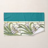 Art Nouveau Borders of Iris Flowers Bath Towel Set Bad Handdoek (Handdoek)