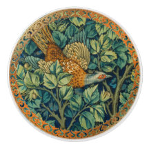 Art Nouveau bosfazant blauwgroene bladeren