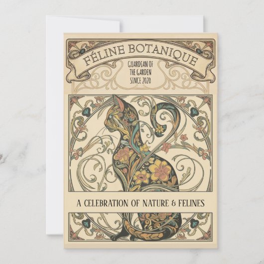 Art Nouveau Botanical Feline Ornamental Art (Voorkant)