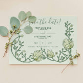 Art Nouveau Botanical, script Save The Date