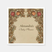 Art Nouveau Botanisch Baby shower Servet (Voorkant)