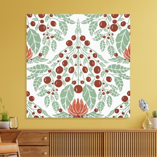 Art Nouveau Botanisch- bloemenschelp Canvas Afdruk (Insitu (Woonkamer))