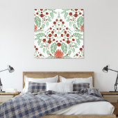 Art Nouveau Botanisch- bloemenschelp Canvas Afdruk (Insitu (Slaapkamer))