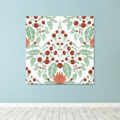 Art Nouveau Botanisch- bloemenschelp Canvas Afdruk (Insitu (Houten vloer))