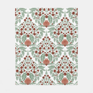 Art Nouveau Botanisch- bloemenschelp Fleece Deken