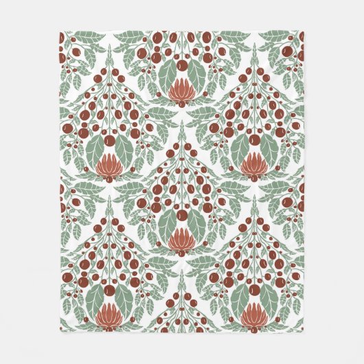 Art Nouveau Botanisch- bloemenschelp Fleece Deken (Voorkant)