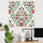 Art Nouveau Botanisch- bloemenschelp Poster (Thuiskantoor)