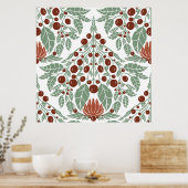 Art Nouveau Botanisch- bloemenschelp Poster (Keuken)