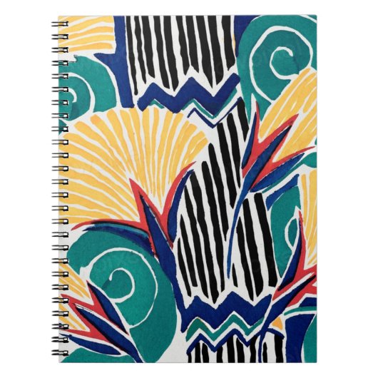 Art Nouveau botanisch ontwerp Notitieboek (Voorkant)