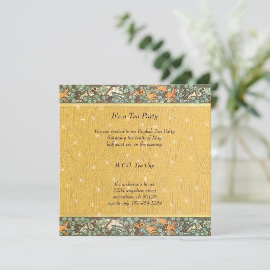 Art Nouveau Botanische Bloem Uitnodigingen voor he (Staand voorkant)