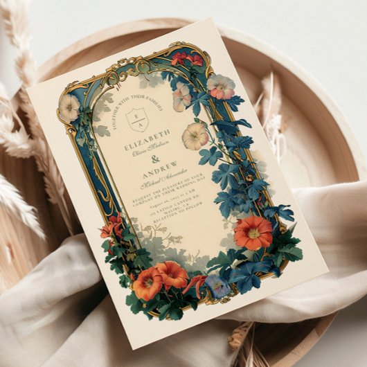 Art Nouveau Botanische bruiloft – Elegant Lijst Kaart