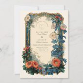 Art Nouveau Botanische bruiloft – Elegant Lijst Kaart (Voorkant)