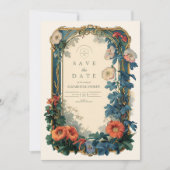 Art Nouveau Botanische bruiloft – Elegant Lijst Save The Date (Voorkant)