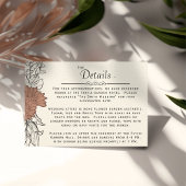 Art Nouveau Botanische Formele Bruiloft Details Informatiekaartje