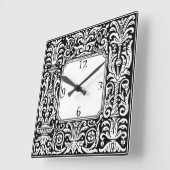 Art Nouveau Botanische geometrische grens Vierkante Klok (Hoek)