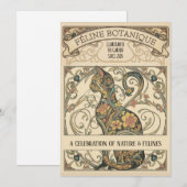 Art Nouveau Botanische Katachtige Sierkunst (Voorkant / Achterkant)