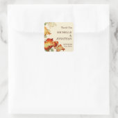 Art Nouveau Botanische Mucha Dank u Vierkante Sticker (Tas)