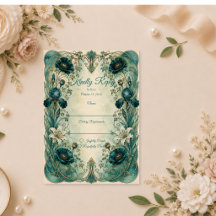 Art Nouveau Botanische Romantische Trouwdag met Sf