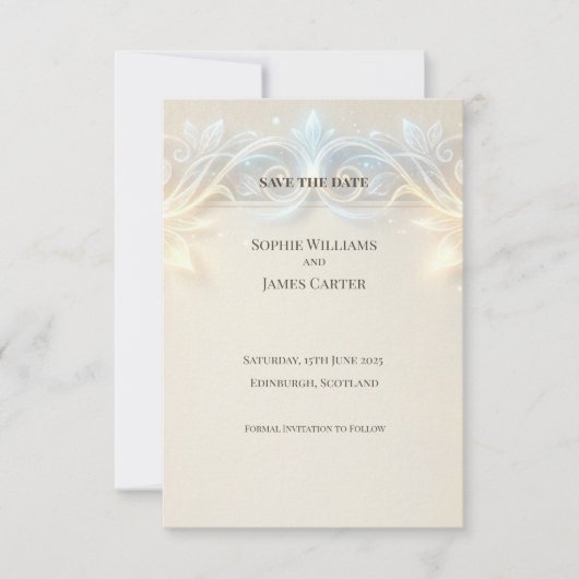 Art Nouveau Botanische Save the Date Kaart (Voorkant)