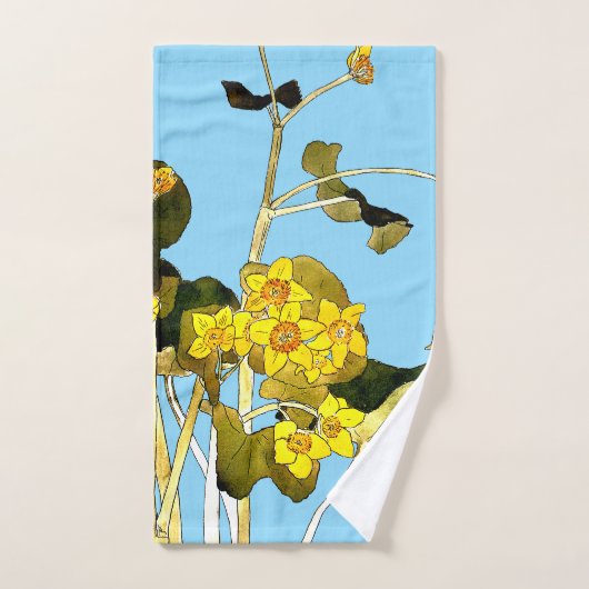 Art nouveau boterbloem bad handdoek (Handdoek)