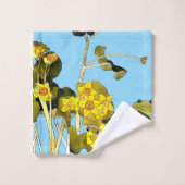 Art nouveau boterbloem bad handdoek (Wasdoekje)