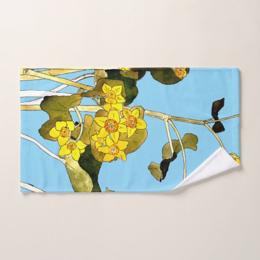 Art nouveau boterbloem bad handdoek (Handdoek)
