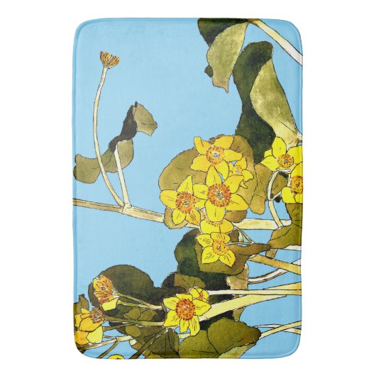 Art nouveau boterbloem badmat (Voorkant Verticaal)