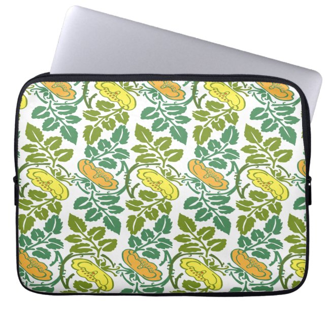 Art Nouveau Boterbloem bloemig behang damast Laptop Sleeve (Voorkant)