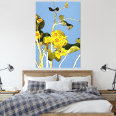 Art nouveau boterbloem canvas afdruk (Insitu (Slaapkamer))
