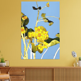 Art nouveau boterbloem canvas afdruk
