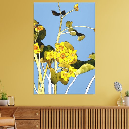 Art nouveau boterbloem canvas afdruk (Insitu (Woonkamer))