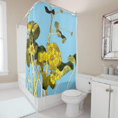 Art nouveau boterbloem douchegordijn (In situ)